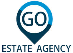 The company logo used by Go Estate Agency with the word go in a tear drop graphic